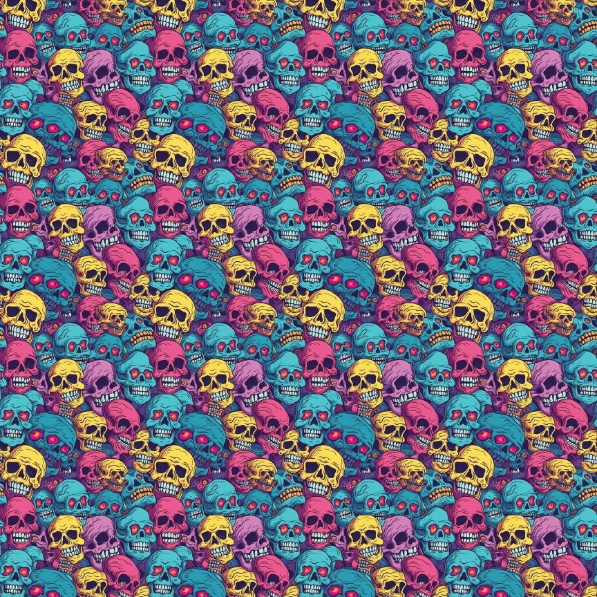 Colorful Skulls Pattern Acrylic Sheets - CMB Pattern Acrylic